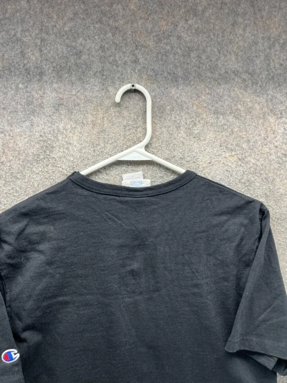 Champion Shirt Mens Small Black Small C Chest Logo Tee Casual Cotton y2k 2000s - Picture 11 of 12